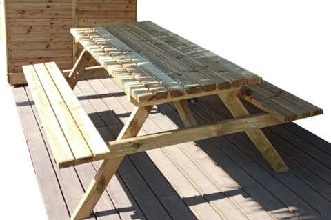 Wooden Outdoor Garden Picnic Table 180x150x(H)70cm